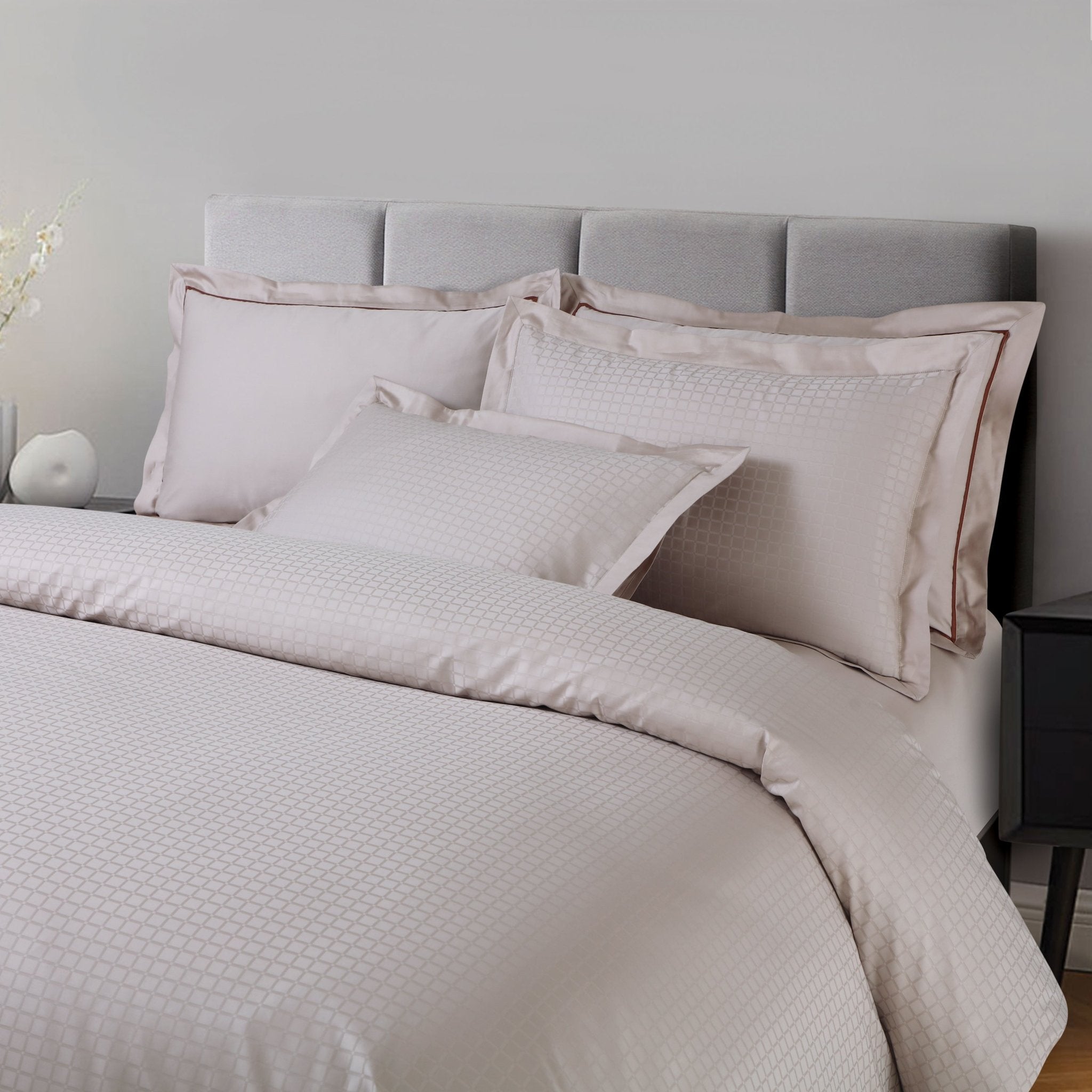Pigeon Blue Jacquard Bed Sheet, King Size Cotton Sheet with 2 Pillow