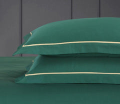 Petal Soft Vivid Bed Sheet - Green Solid King Size 100% Cotton Bedsheet - MALAKO