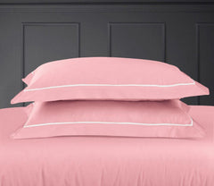 Petal Soft Vivid Bed Sheet - Pink Peach King Size 100% Cotton Bedsheet With 2 Pillow Covers - MALAKO