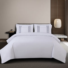 Malako Luxe Stitch & Dream: 550 TC White Premium Embroidered Bedding