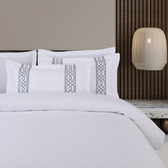 Malako Luxe Stitch & Dream: 550 TC White Premium Embroidered Bedding