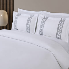 Malako Luxe Stitch & Dream: 550 TC White Premium Embroidered Bedding