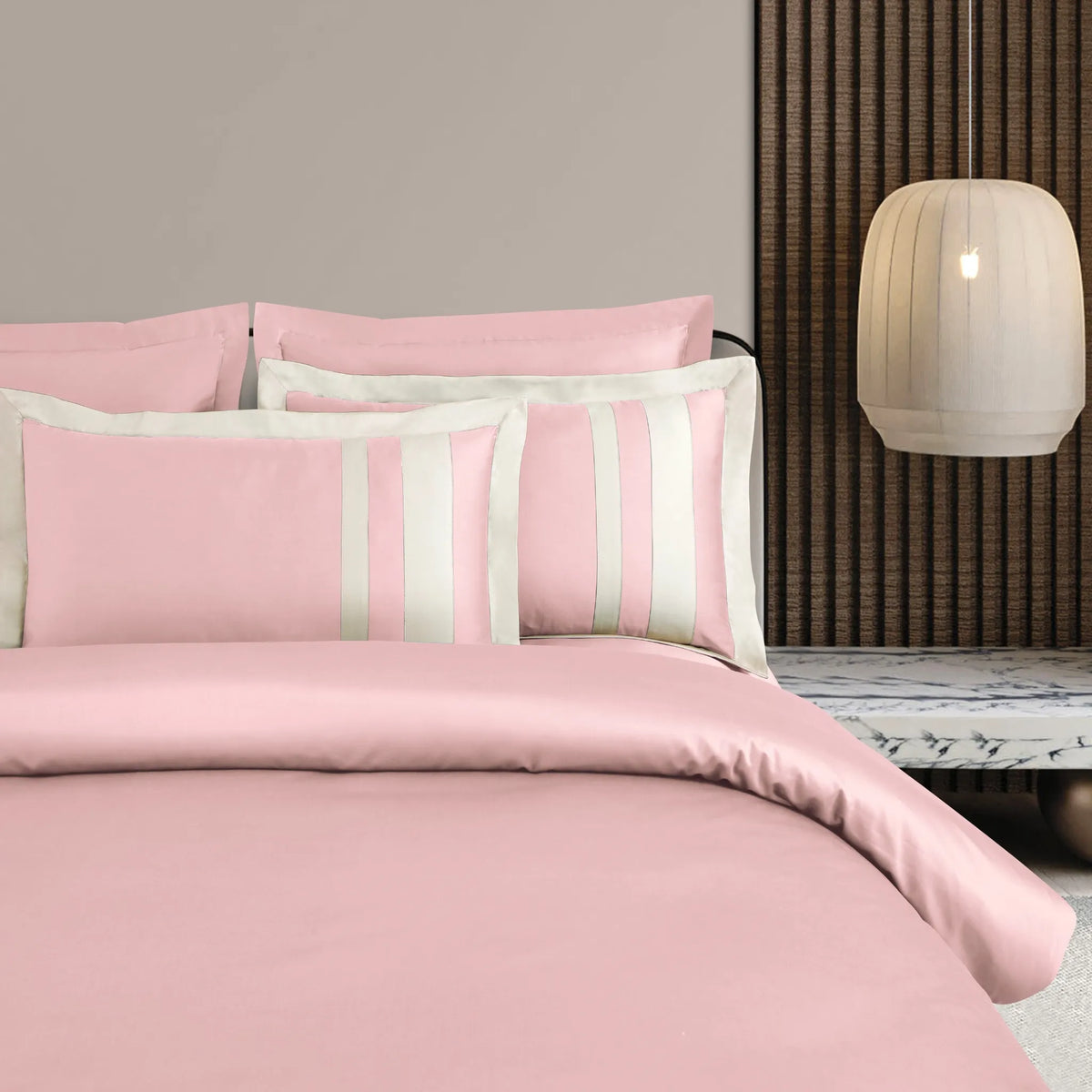 Malako Luxe: Oslo Collection 550TC Blush Pink 100% Cotton Super King Size Bedding