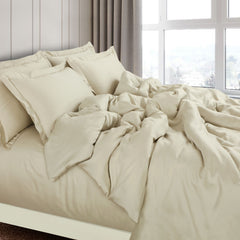 Malako Eco-Luxe: Premium Bamboo Bedding Collection (Olive Beige)