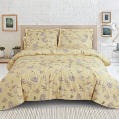 Malako Sion 100% Cotton Yellow Botanic King Size Bedding