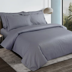 Malako Como Jacquard Grey Checks 550 TC 100% Cotton King Size Bedding