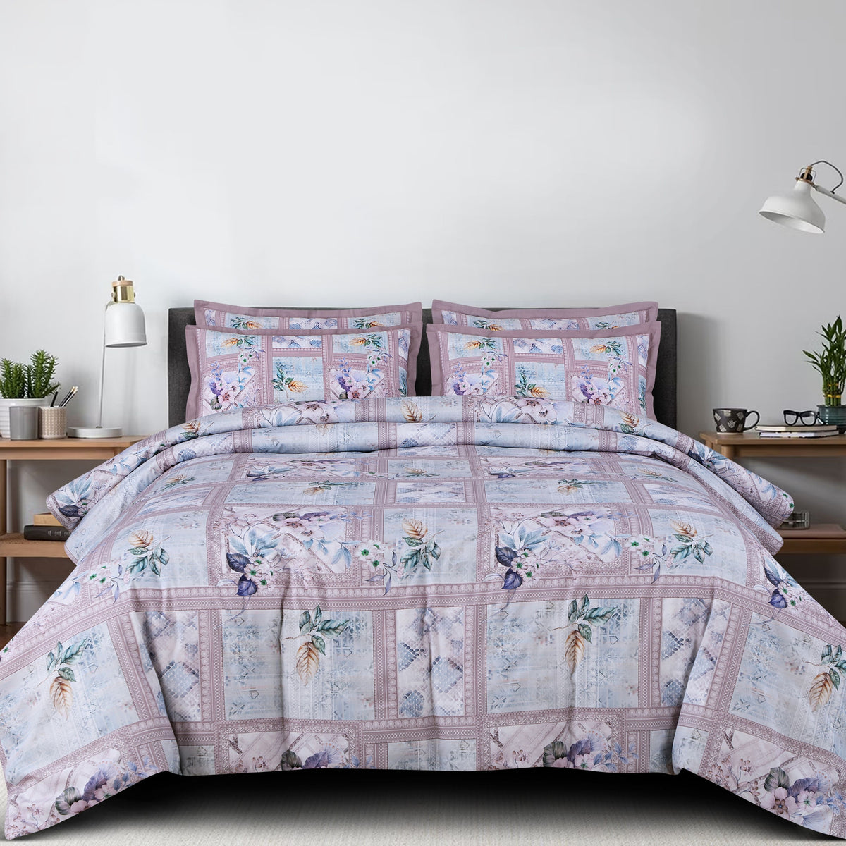 Malako Basel Floral 100% Cotton King Size Bedding