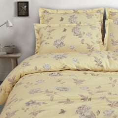 Malako Sion 100% Cotton Yellow Botanic King Size Bedding