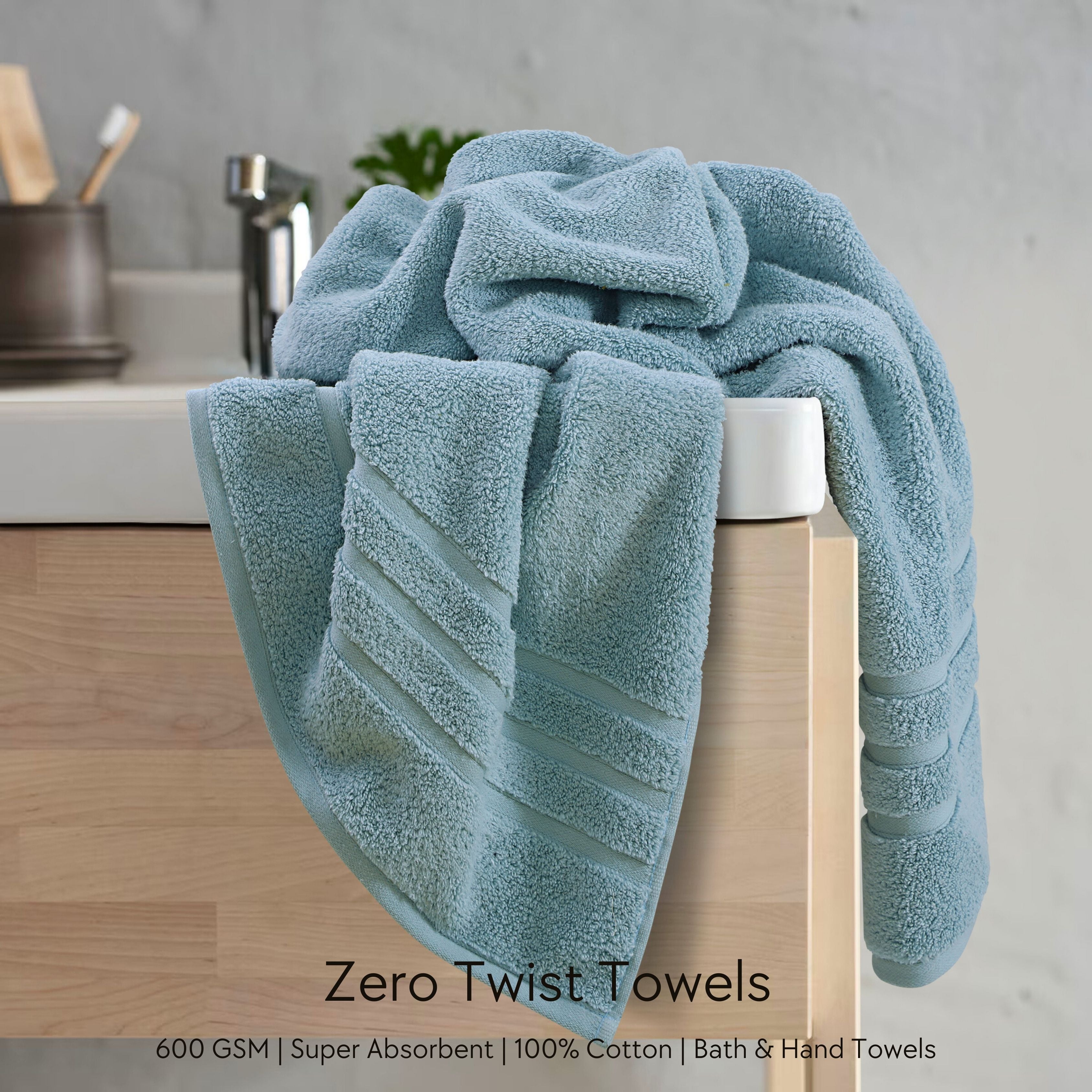Malako 100% Cotton Zero Twist Towels (600GSM)