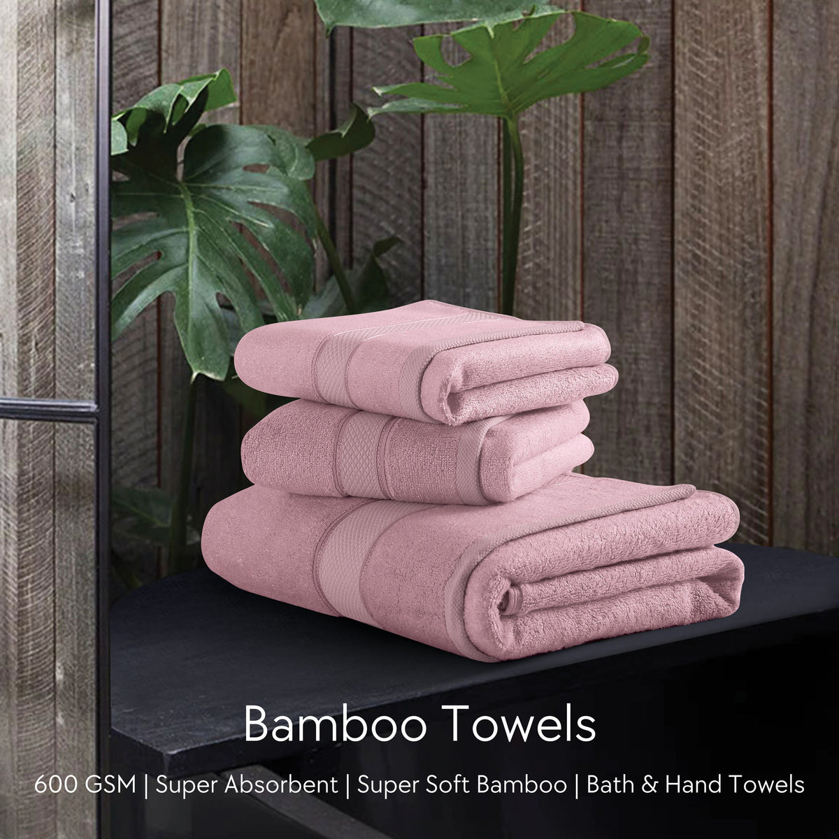Malako Dusky Rose Bamboo Towel (600GSM)