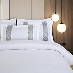Malako Luxe Stitch & Dream: 550 TC White Premium Embroidered Bedding