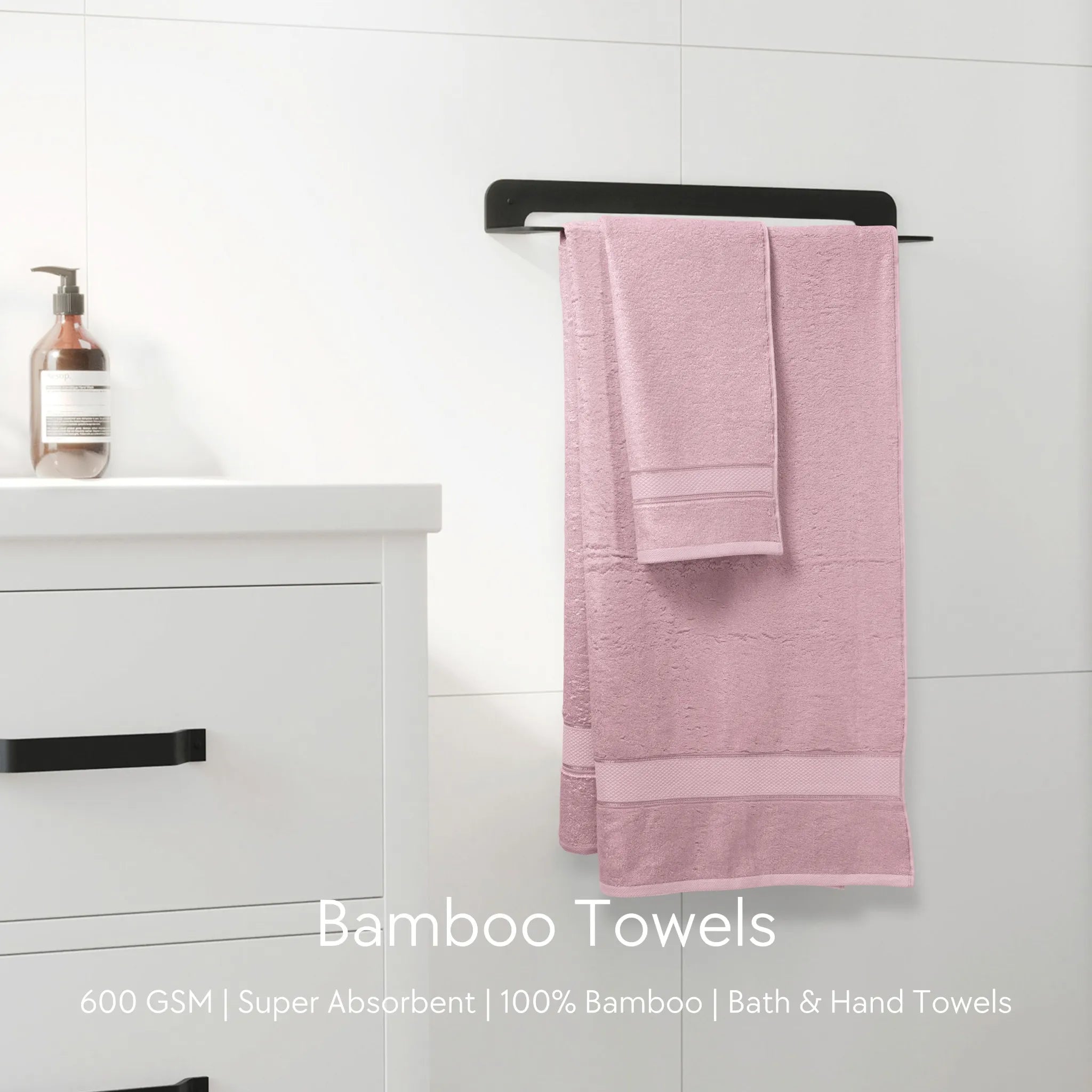 Malako Dusky Rose Bamboo Towel (600GSM)