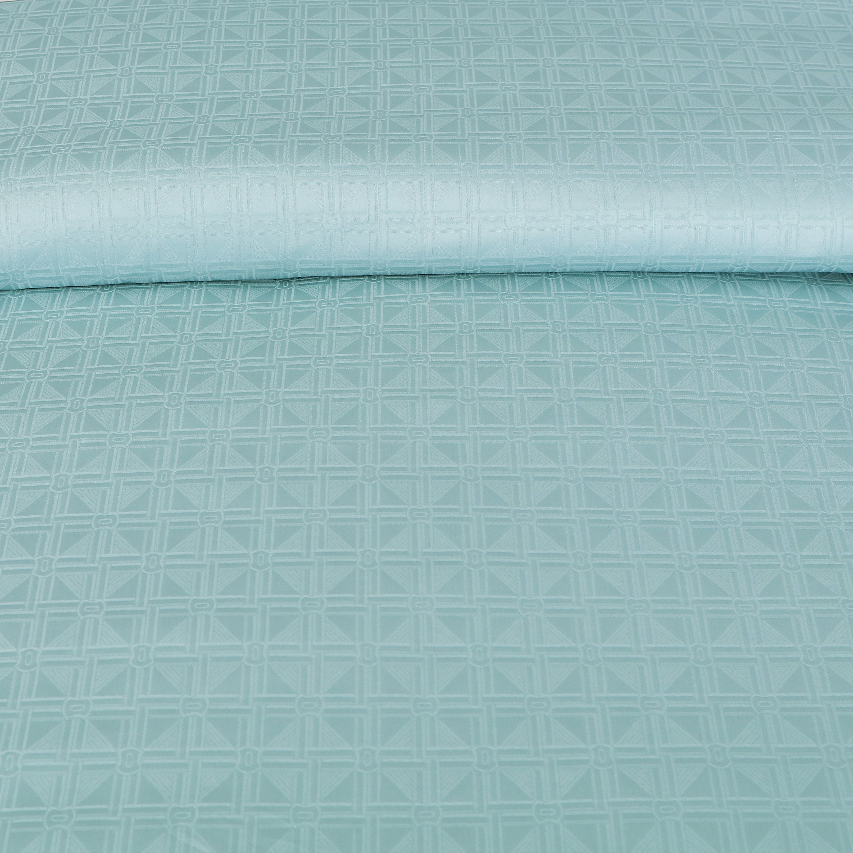Malako Coloured Jacquard Paris Green Abstract 500 TC 100% Cotton Double Bed Duvet Cover Set