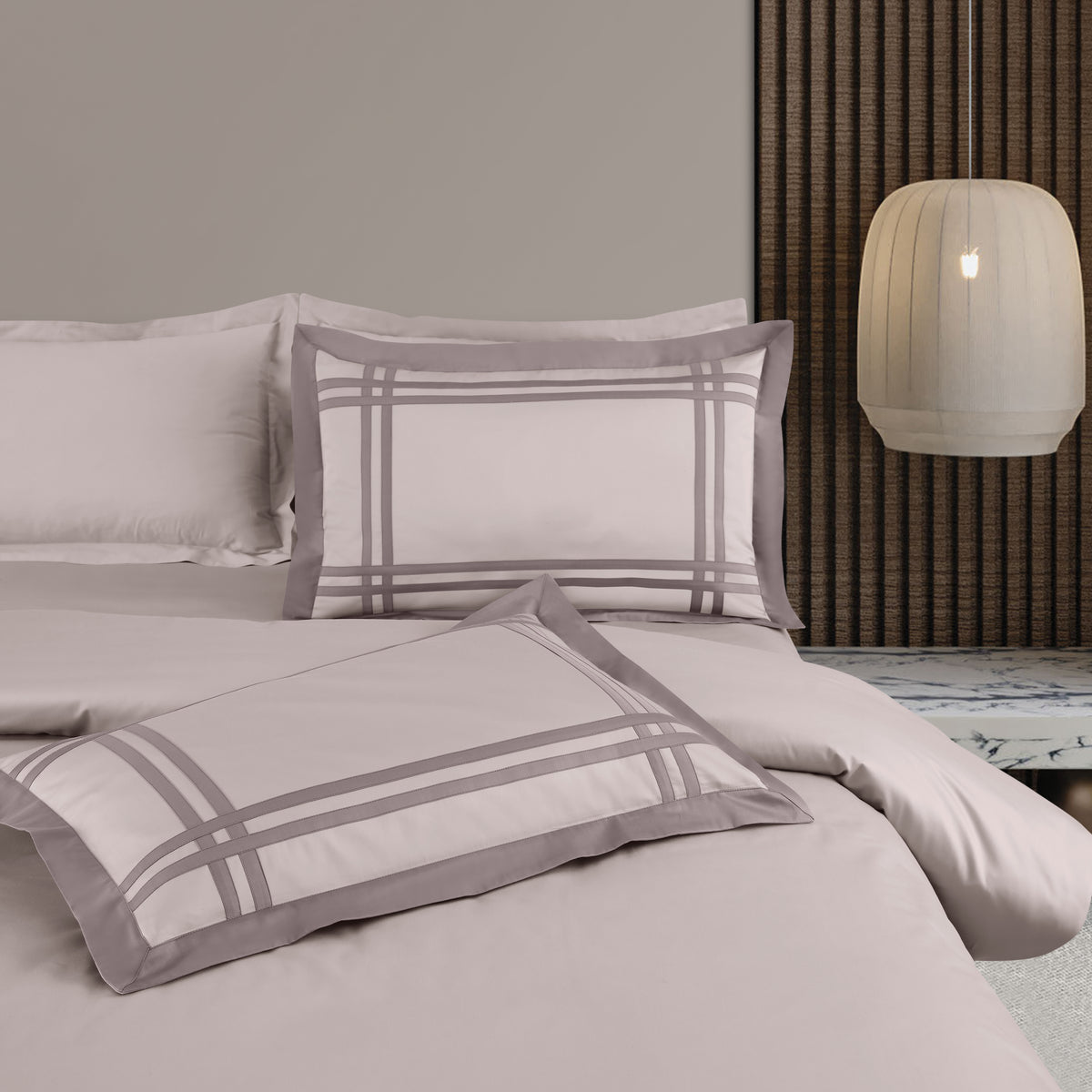 Malako Luxe: Bodo Collection 550TC Beige 100% Cotton Super King Size Bedding