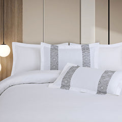 Malako Luxe Stitch & Dream: 550 TC White Premium Embroidered Bedding