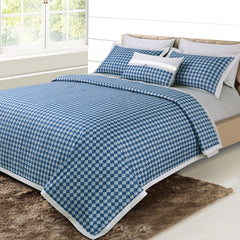 Malako Caèn 100% Cotton Blue Modern Abstract King Size Bedding
