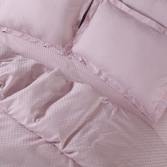 Malako Lyon Jacquard Pink Checks 100% Cotton King Size Bed Sheet with 2 Pillow Covers