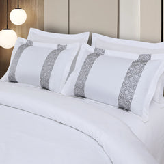 Malako Luxe Stitch & Dream: 550 TC White Premium Embroidered Bedding