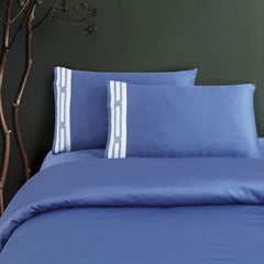 Malako Luxe Collection: 550 TC Midnight Blue Premium Embroidered Bedding