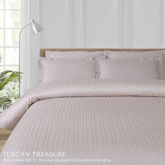 Malako Tuscan Treasure Striped Jacquard 550 TC 100% Cotton King Size Bedding