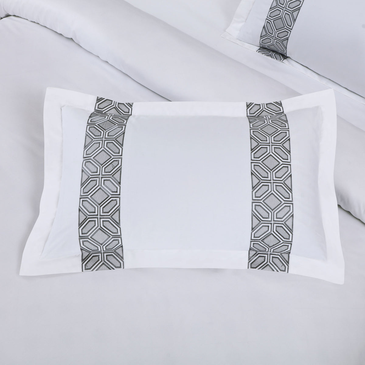 Malako Luxe Stitch & Dream: 550 TC White Premium Embroidered Bedding