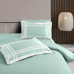 Malako Luxe: Bodo Collection 550TC Mint Green 100% Cotton Super King Size Bedding