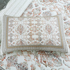 Malako Heritage Weave 100% Cotton Olive Beige Ethnic King Size Quilted Bedspread Set