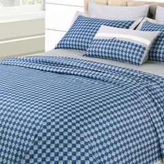 Malako Caèn 100% Cotton Blue Modern Abstract King Size Bedding