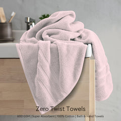 Malako Peach 100% Cotton Zero Twist Towel (600GSM)