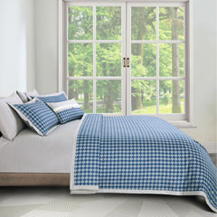 Malako Caèn 100% Cotton Blue Modern Abstract King Size Bedding