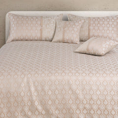 Malako Almond Beige Jacquard King Size 5 Piece Bedspread Set