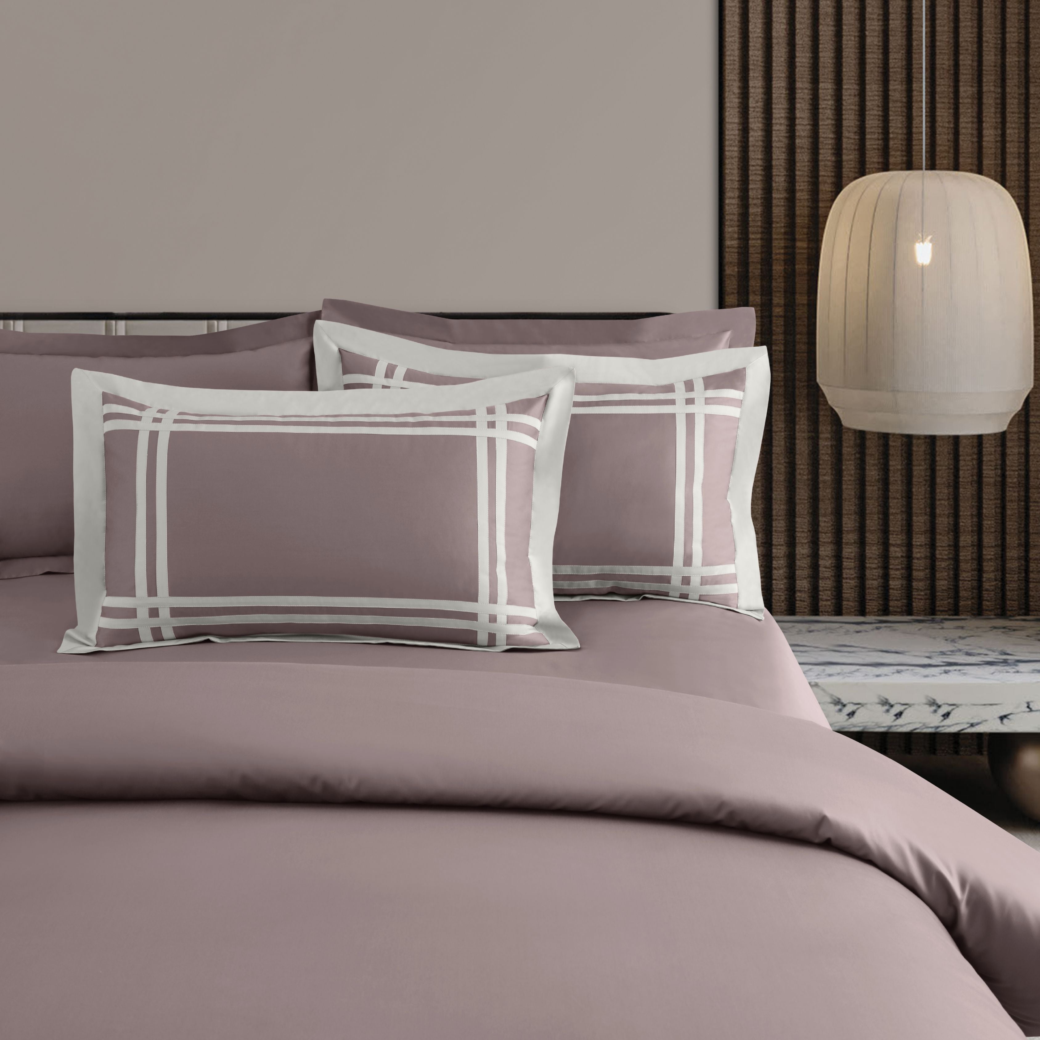 Malako Luxe: Bodo Collection 550TC Mauve/Wine 100% Cotton Super King Size Bedding