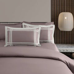 Malako Luxe: Bodo Collection 550TC Mauve/Wine 100% Cotton Super King Size Bedding