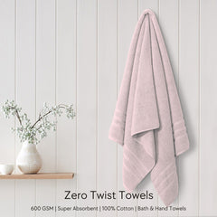 Malako Peach 100% Cotton Zero Twist Towel (600GSM)