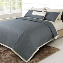 Malako Caèn 100% Cotton Grey/Beige Modern Abstract King Size 7 Piece Flannel Dohar Set