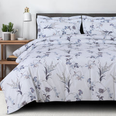 Malako Basel Milk White Botanic 100% Cotton King Size Bedding