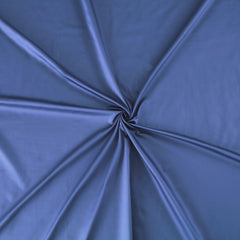 Malako Luxe 550TC 100% Cotton Midnight Blue King Size Plain Bedsheet with 2 Striped Pillow Cases