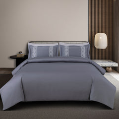 Malako Luxe Stitch & Dream: 550 TC Grey Premium Embroidered Bedding