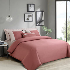 Malako Luxe Pintex 100% Cotton King Size 7 Piece Duvet Cover Set-Cedar Rust