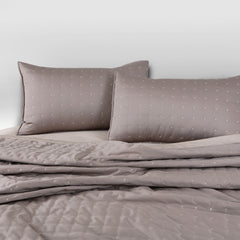 Malako Luxe 550 TC 100% Cotton Taupe Brown Solid King Size Bedspread Set