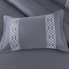 Malako Luxe Stitch & Dream: 550 TC Grey Premium Embroidered Bedding