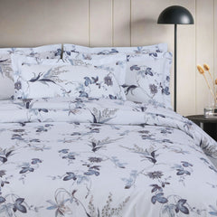 Malako Basel Milk White Botanic 100% Cotton King Size Bedding