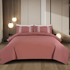 Malako Luxe Stitch & Dream: 550 TC Cedar/Rust Premium Embroidered Bedding