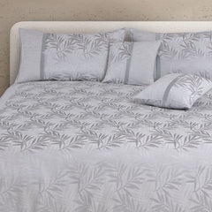 Malako Silver Grey Jacquard King Size 5 Piece Bedspread Set