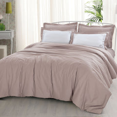 Malako Grace Embroidered Plain Beige King Size 100% Cotton Bed Sheet