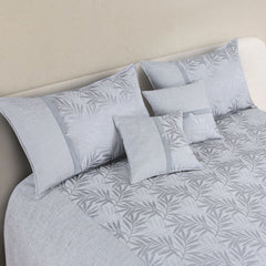 Malako Silver Grey Jacquard King Size 5 Piece Bedspread Set