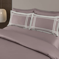 Malako Luxe: Bodo Collection 550TC Mauve/Wine 100% Cotton Super King Size Bedding