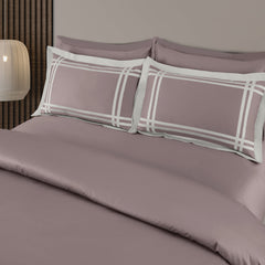 Malako Luxe: Bodo Collection 550TC Mauve/Wine 100% Cotton Super King Size Duvet Cover Set