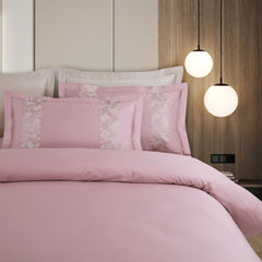Malako Luxe Stitch & Dream: 550 TC Blush Pink Premium Embroidered Bedding