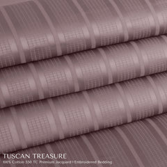 Malako Tuscan Treasure Striped Jacquard Wine 550 TC 100% Cotton Duvet Cover